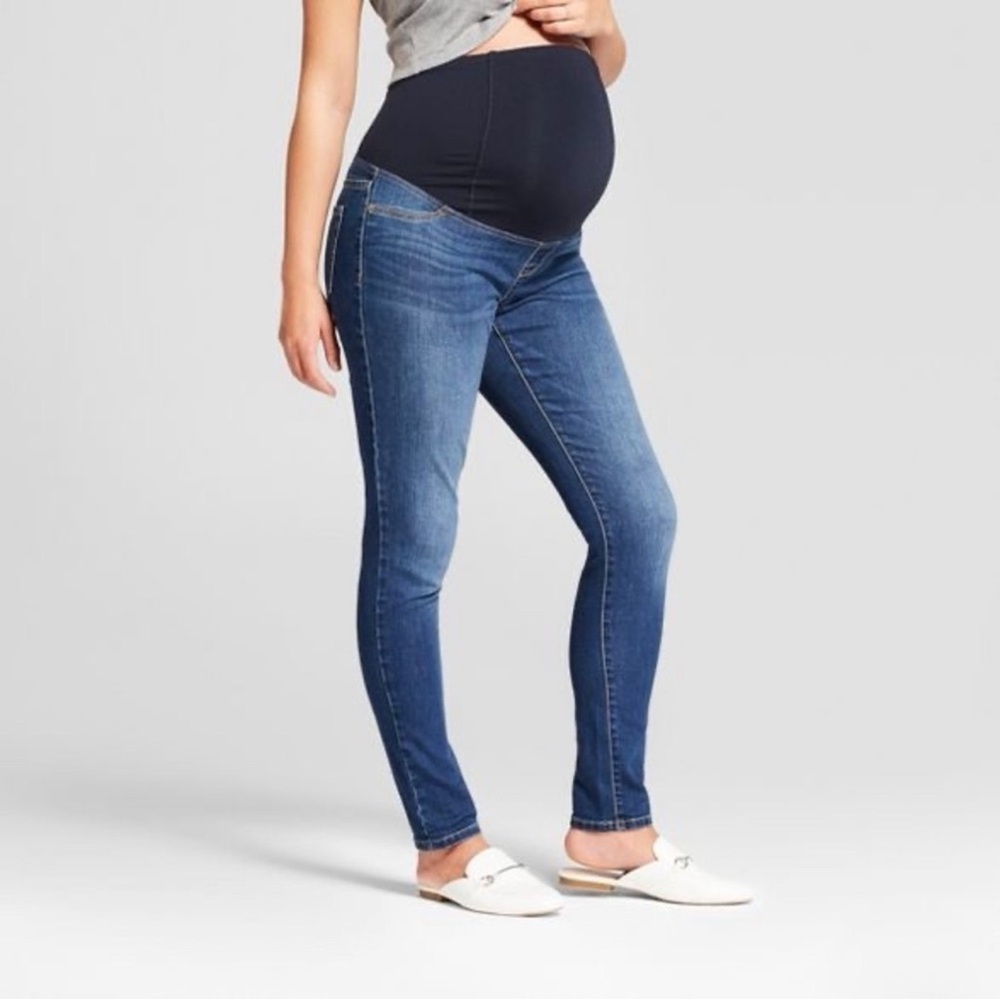 Isabel Maternity Jeggings Blue skinny Jeans medium wash size 0 25R